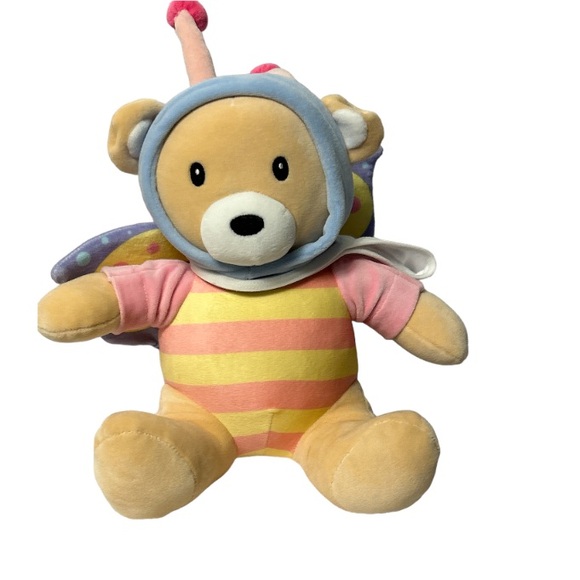 Kaisiyang Plush Bear With Butterfly Wings. 9” White Happy Mother’s Day Bib NWOT - Picture 13 of 16